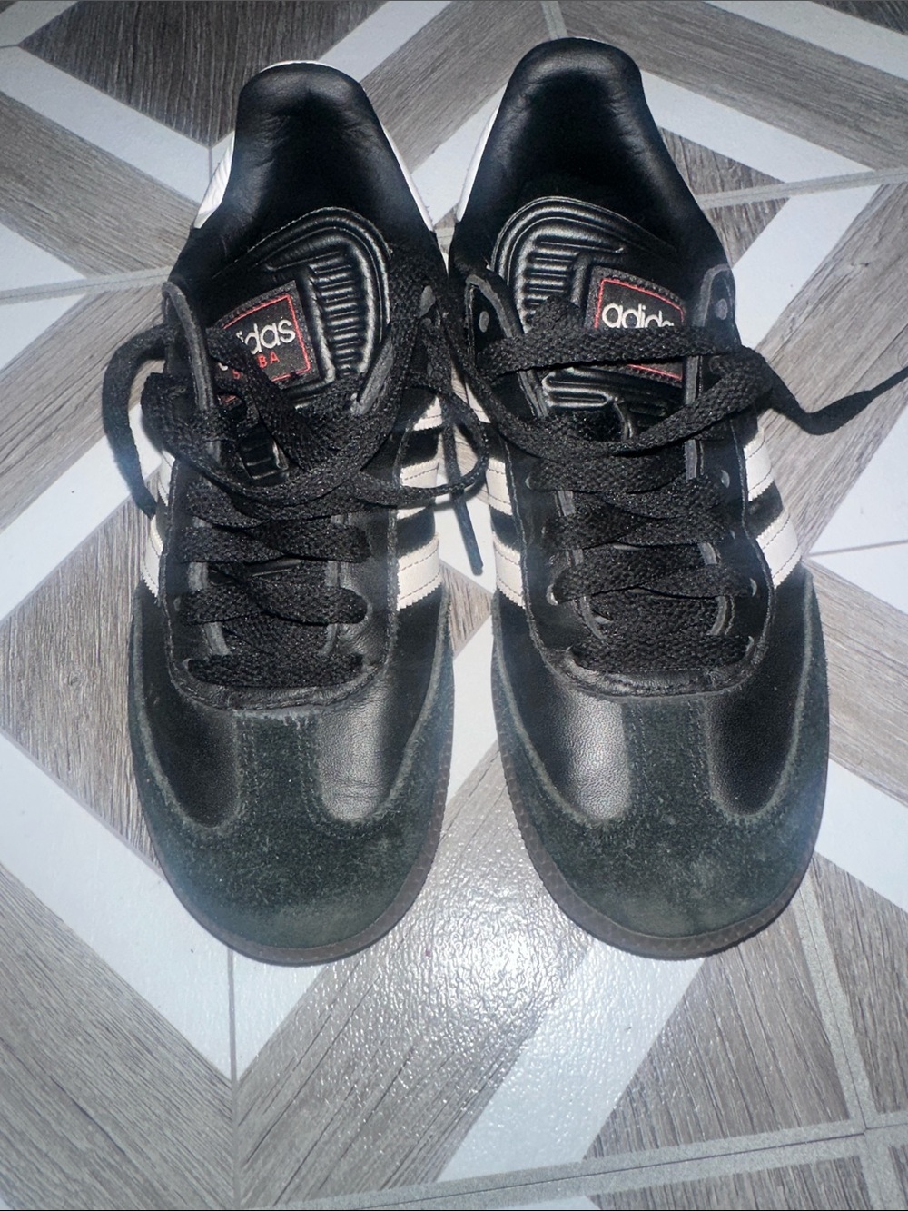 adidas sambas Black Athletic Sneakers with White Stripes